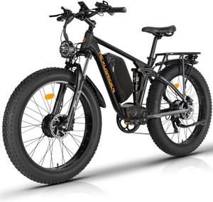 Electric Bike for Adults, 2000W Dual Motor Electric Bicycle, 26” 7 Speed AWD 35MPH Full Suspension Fat Tire Ebike, Dual HDB/Shock-absorber, 48V 22.4Ah MTB for Adult, Trailblazer