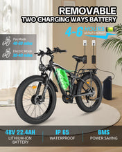 Smlro V3 Plus Electric Bicycle, 2000W Dual Motor 26'' Fat Tire Electric Bike, Full Suspension, 48V 22.4AH Removable Battery, 7 Speed up to 35MPH, Mountain Snow Ebike for Adults