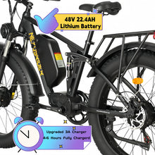 Electric Bike for Adults, 2000W Dual Motor Electric Bicycle, 26” 7 Speed AWD 35MPH Full Suspension Fat Tire Ebike, Dual HDB/Shock-absorber, 48V 22.4Ah MTB for Adult, Trailblazer