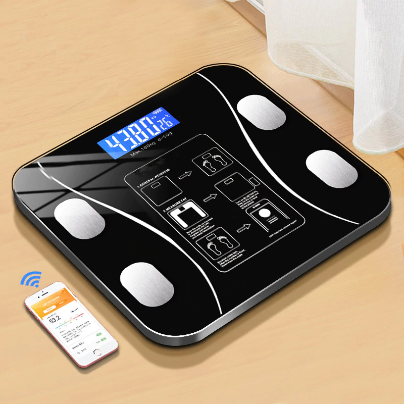 Bluetooth Smart Scale for Body Fat, Wireless Bathroom Digital Scale, Bathroom  Scales