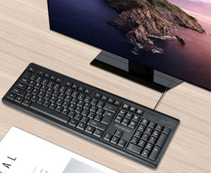 C – Basic Black Keyboard Computer Wired - iRonsnow Keyboard, Universal