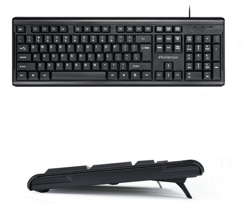 iRonsnow - Computer – C Black Basic Universal Keyboard Wired Keyboard,